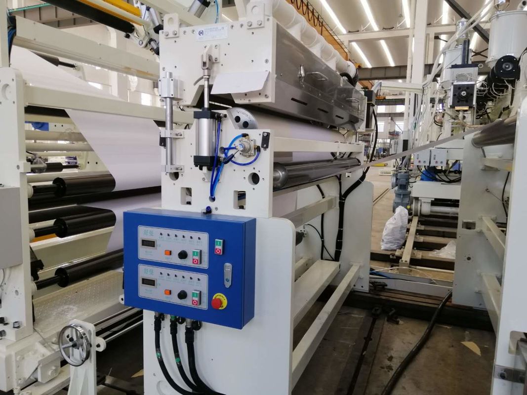 1200-1600mm Grande machine de laminage automatique de papier non tissé avec 2 puits d'air à rotation automatique à grande vitesse Blanc bleu