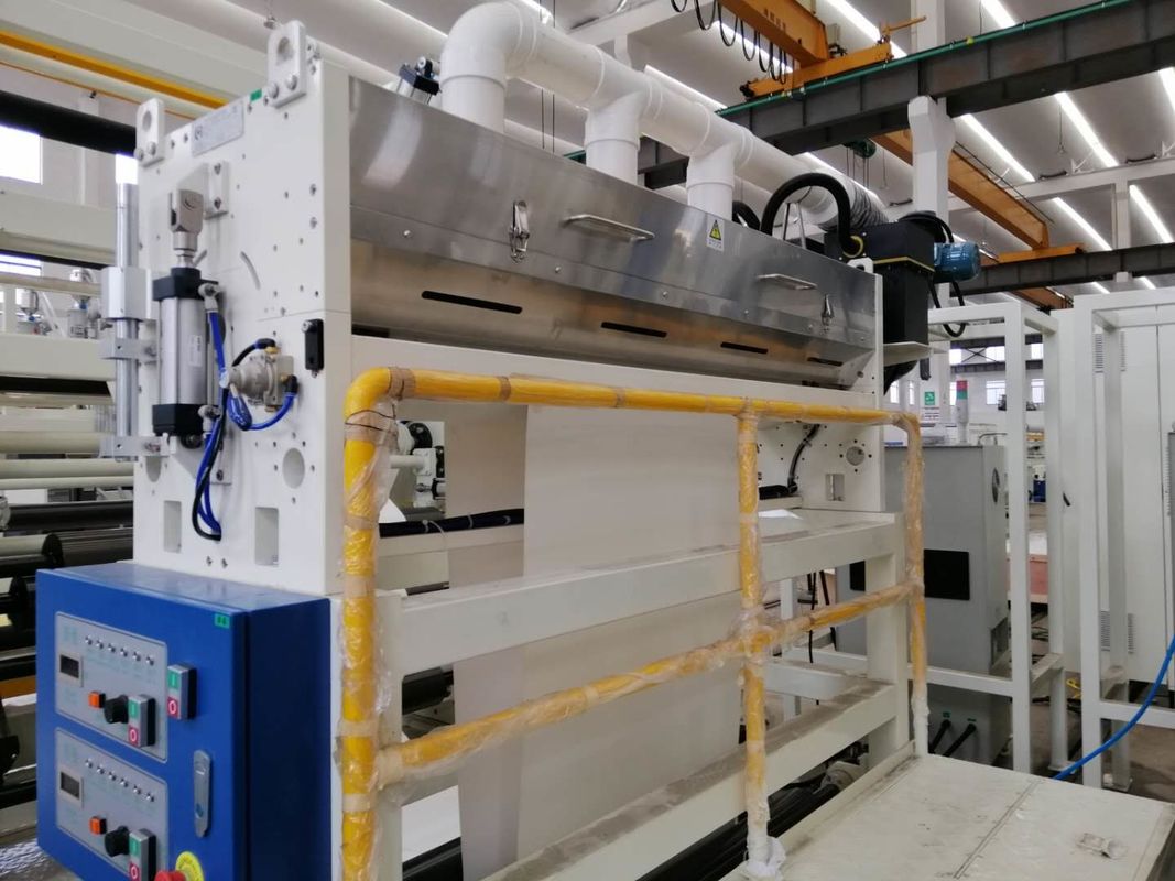 Machine en plastique automatique de stratification de petit pain de film avec le double dérouleur de station et Rewinder dans bleu et blanc