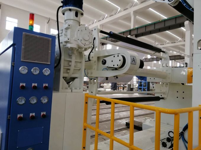 la machine de stratification automatique en plastique de film à grande vitesse de PE de 1200-1600mm, choisissent/doubles a dégrossi blanc et bleu 1